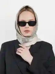 Серый женский шелковый платок