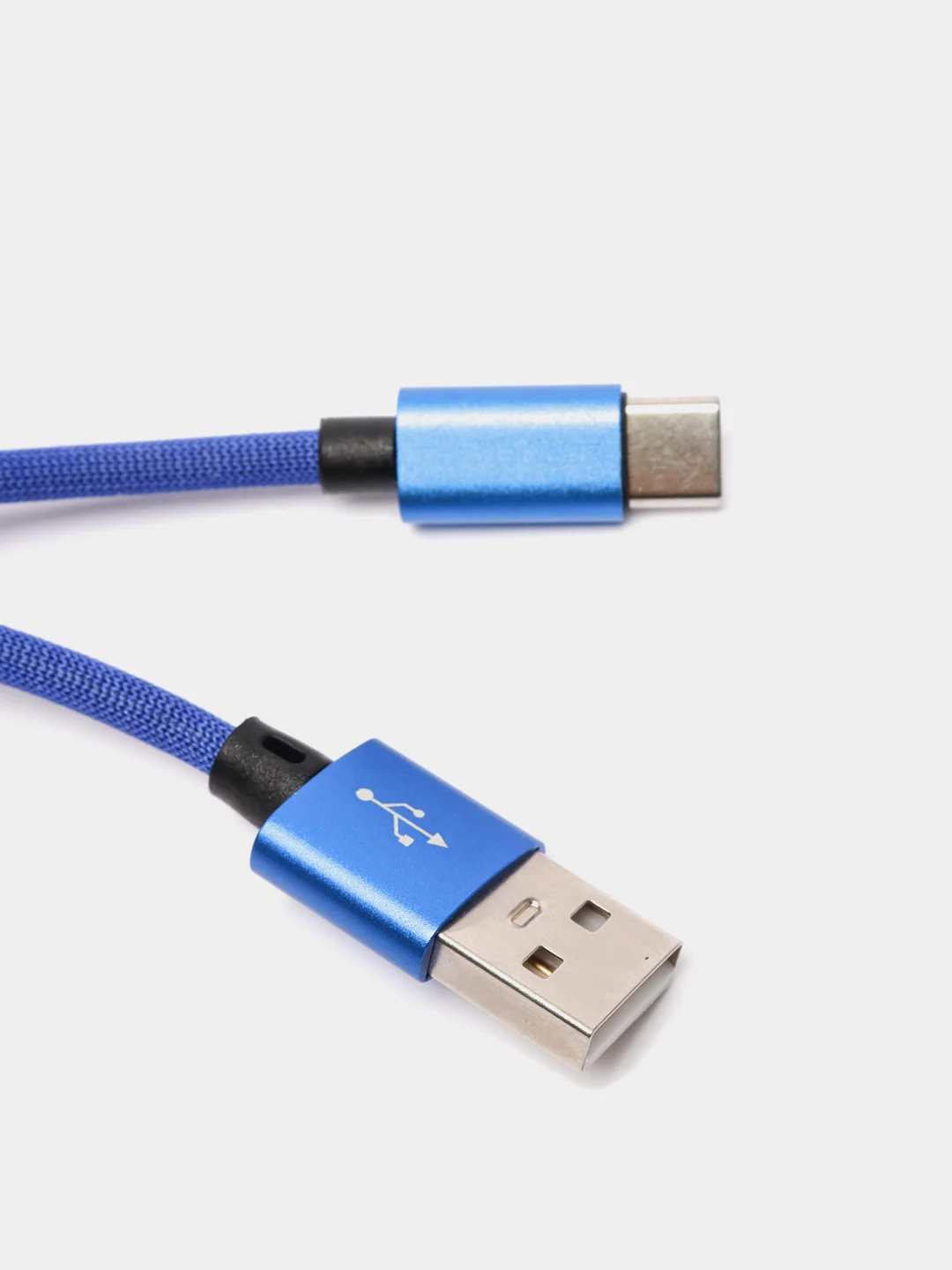 Голубой кабель Type-C в нейлоновой оплетке 2А, быстрая зарядка, 4 размера