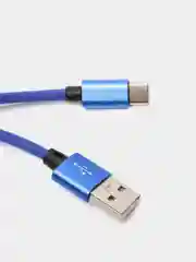 Голубой кабель Type-C в нейлоновой оплетке 2А, быстрая зарядка, 4 размера