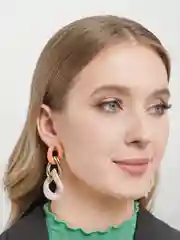 Розовый серьги-звенья