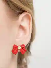 Красный женские серьги гвоздики бантики,черные и красные