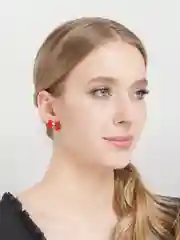 Красный женские серьги гвоздики бантики,черные и красные