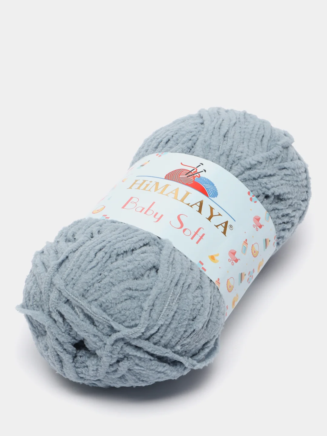 Серый пряжа плюшевая Himalaya "Baby Soft", 100% полиэстер, 115 м, 50 г