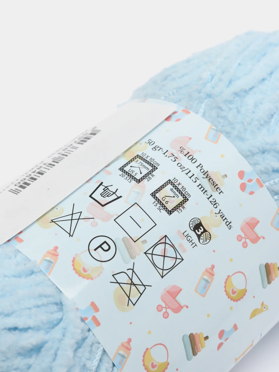 Голубой пряжа плюшевая Himalaya "Baby Soft", 100% полиэстер, 115 м, 50 г