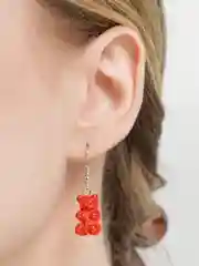 Красный серьги "Мармеладные мишки"