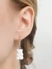 Белый серьги "Мармеладные мишки"