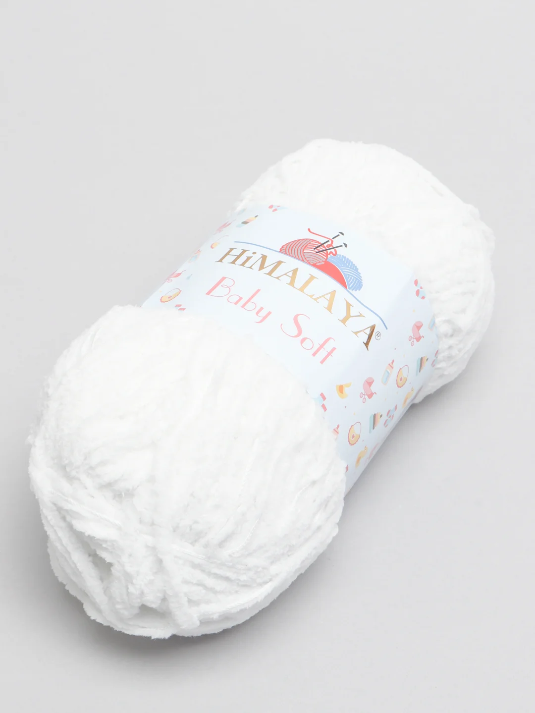 Белый пряжа плюшевая Himalaya "Baby Soft", 100% полиэстер, 115 м, 50 г