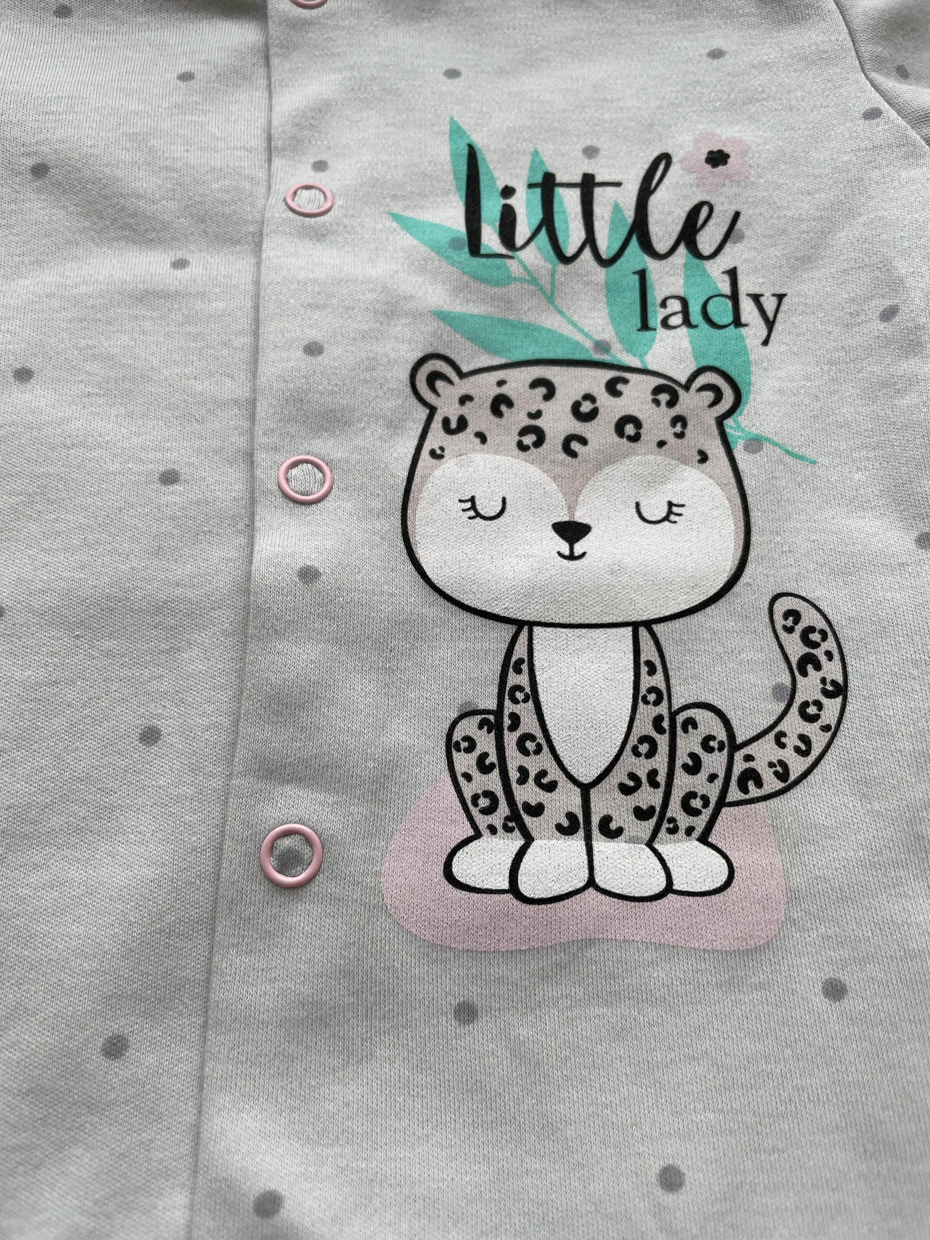 Серый меланж боди детское PolyWay Little lady, с длинным рукавом