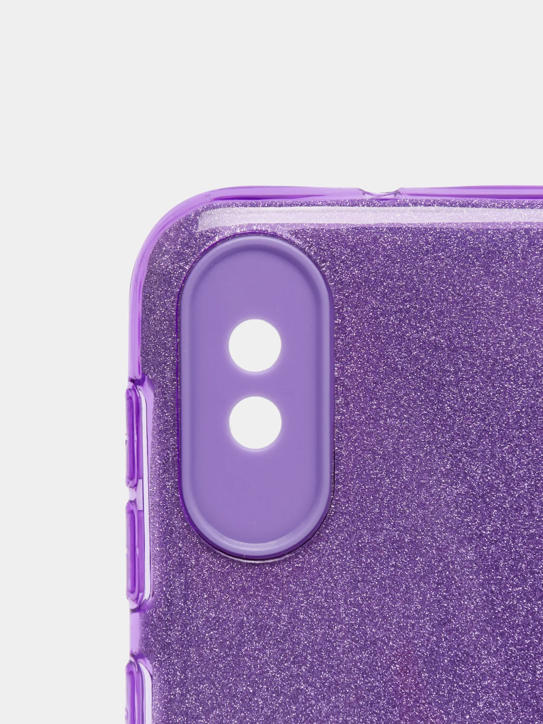 Фиолетовый чехол Samsung Galaxy A10 блестящий, Самсунг Галакси А10 с защитой камеры