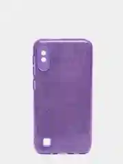 Фиолетовый чехол Samsung Galaxy A10 блестящий, Самсунг Галакси А10 с защитой камеры