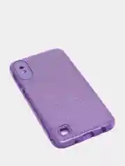 Фиолетовый чехол Samsung Galaxy A10 блестящий, Самсунг Галакси А10 с защитой камеры