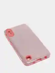 Розовый чехол Samsung Galaxy A10 блестящий, Самсунг Галакси А10 с защитой камеры