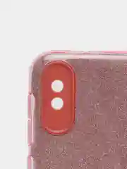 Розовый чехол Samsung Galaxy A10 блестящий, Самсунг Галакси А10 с защитой камеры