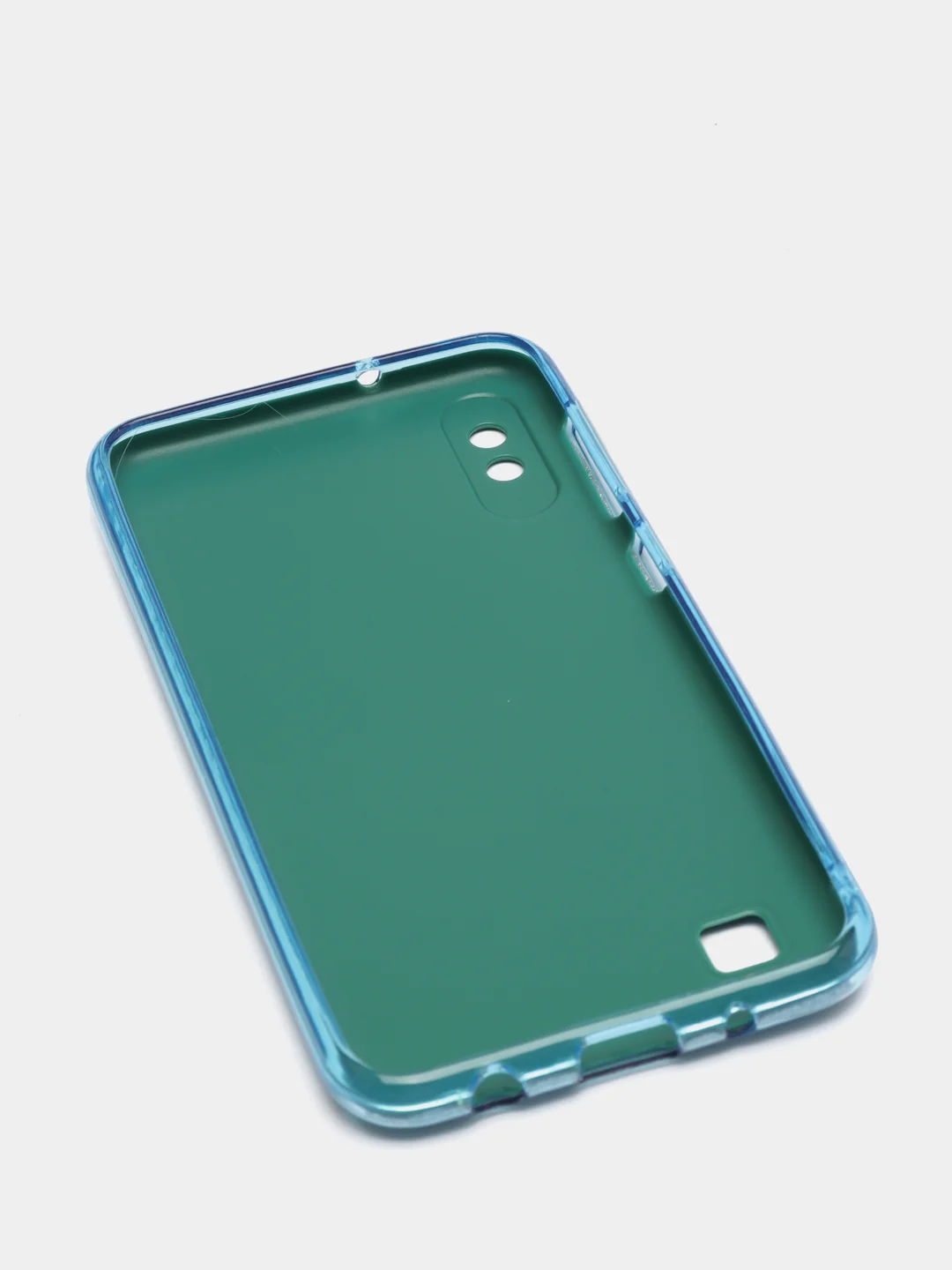 Голубой чехол Samsung Galaxy A10 блестящий, Самсунг Галакси А10 с защитой камеры