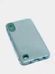 Голубой чехол Samsung Galaxy A10 блестящий, Самсунг Галакси А10 с защитой камеры