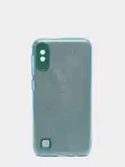 Голубой чехол Samsung Galaxy A10 блестящий, Самсунг Галакси А10 с защитой камеры