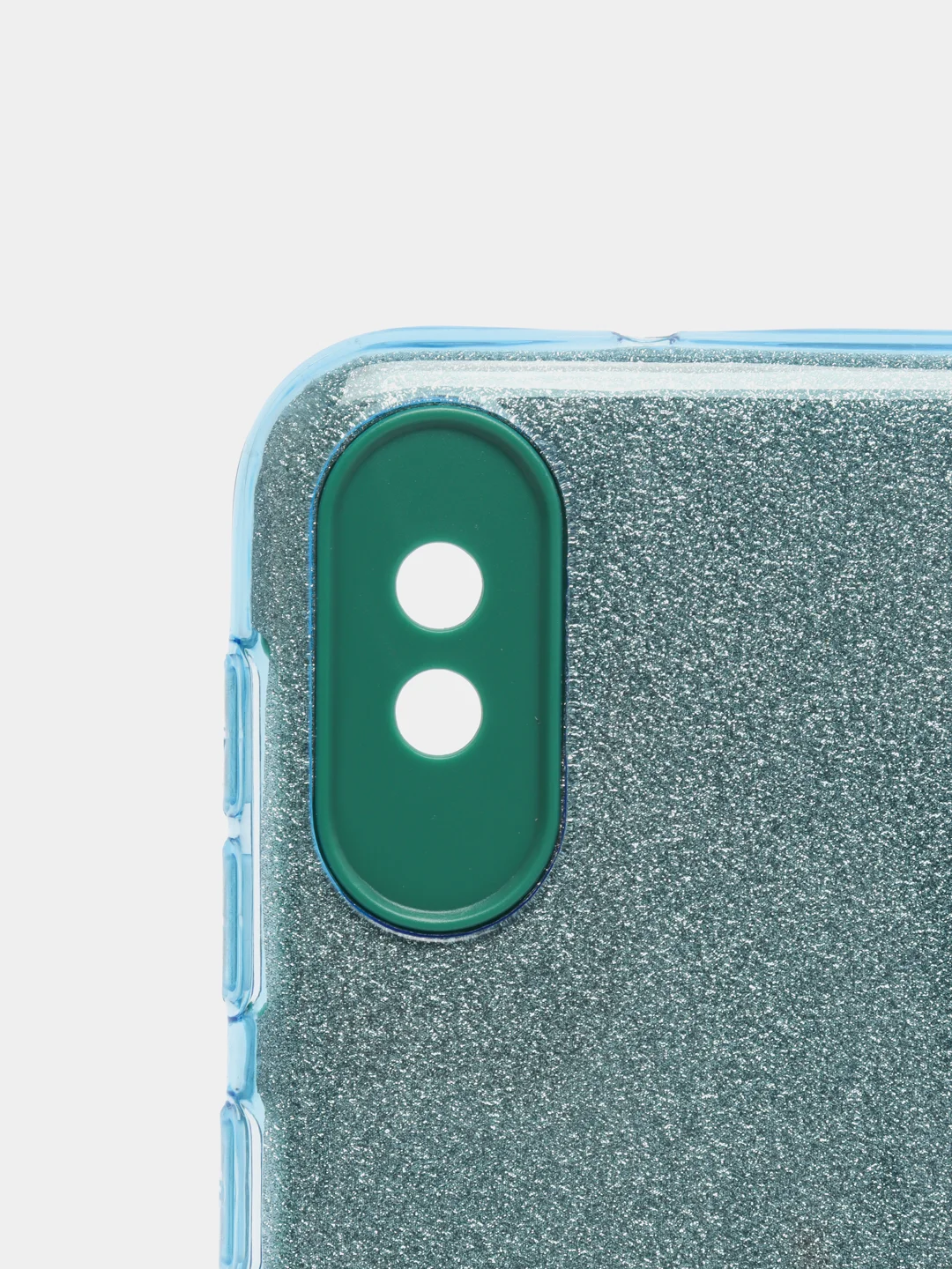 Голубой чехол Samsung Galaxy A10 блестящий, Самсунг Галакси А10 с защитой камеры