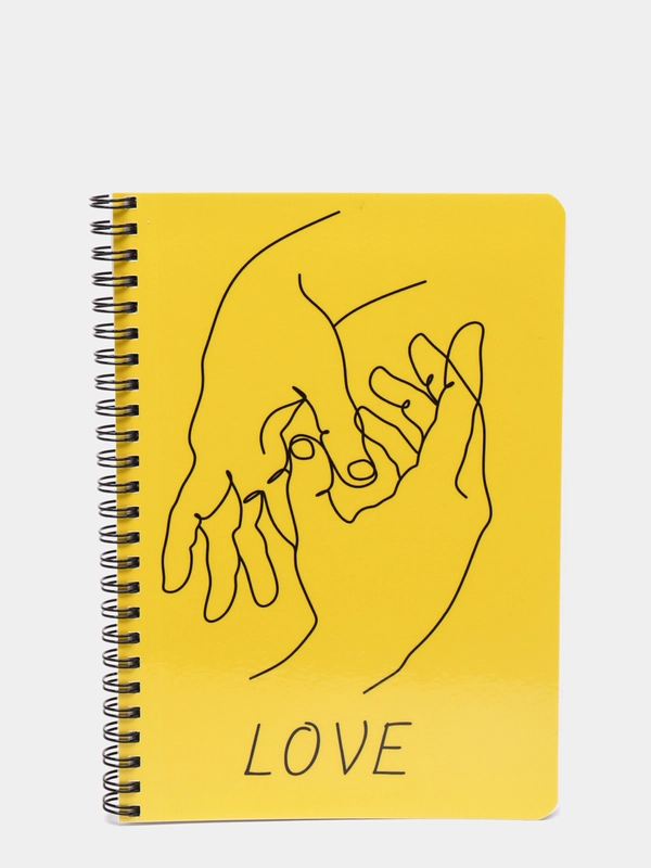 Блокнот "Love" без линовки, 80 листов, на пружине, формат А5