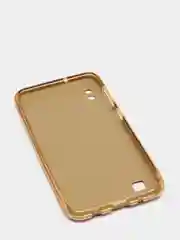 Золотой чехол Samsung Galaxy A10 блестящий, Самсунг Галакси А10 с защитой камеры