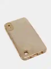 Золотой чехол Samsung Galaxy A10 блестящий, Самсунг Галакси А10 с защитой камеры