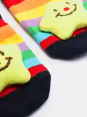 Золотой носочки для новорожденных с игрушкой, детские нескользящие носки для малышей
