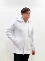 Мужская кофта белого цвета на замке "BaTalov"