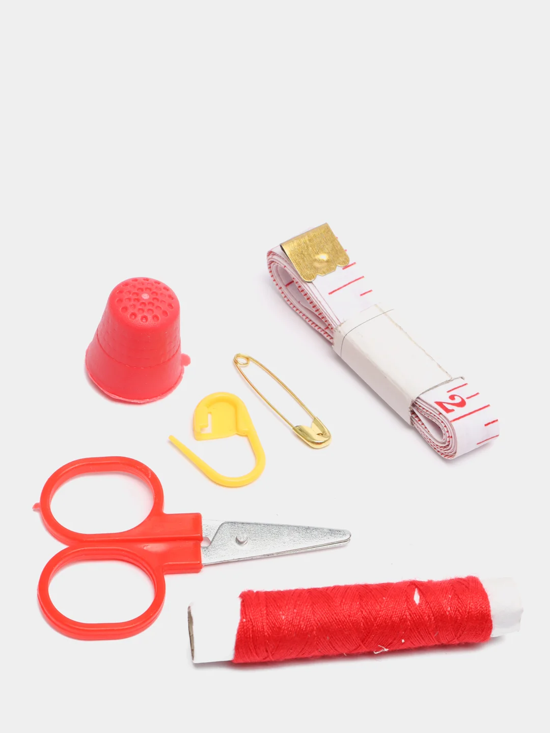 Набор для шитья: нитки, иголки, ножницы, сантиметр, 8,5 х 6 см