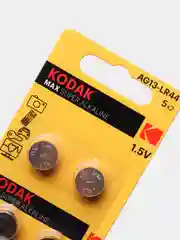 Батарейки часовые алкалиновые KODAK AG13-LR44 (A76, 357, LR1154), дисковые, 10 штук