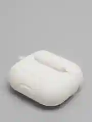 Белый чехол для наушников Apple Airpods 3 с карабином силиконовый