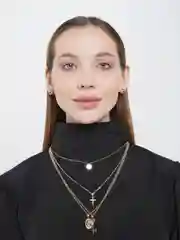 Женская цепочка на шею с подвесками "Крест" "Ключ" "Сердце"