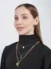 Женская цепочка на шею с подвесками "Крест" "Ключ" "Сердце"