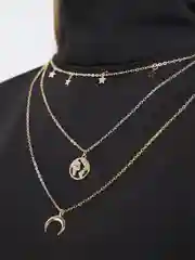 Золотой многослойная цепочка "Месяц"