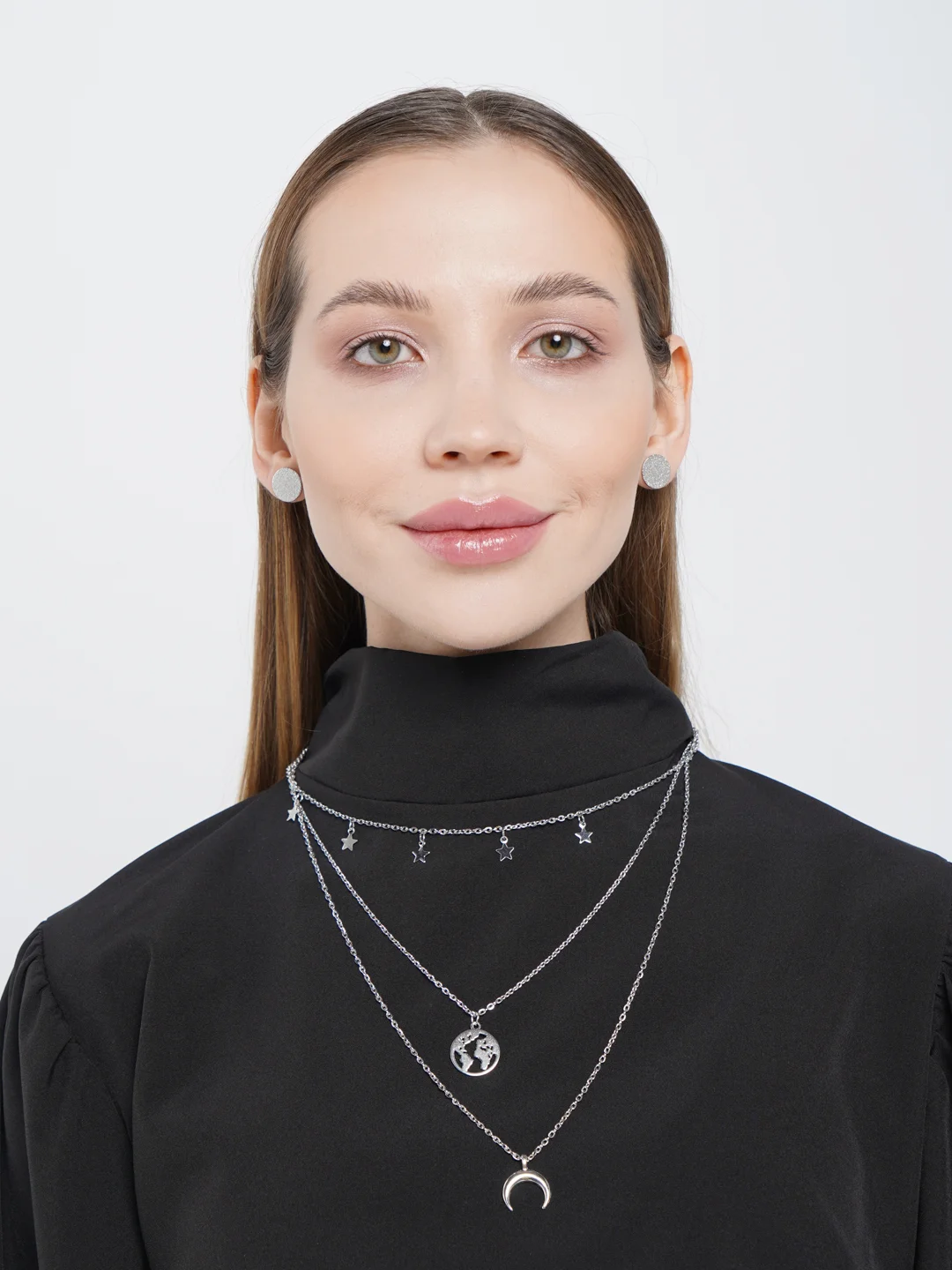 Серебряный многослойная цепочка "Месяц"