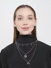 Серебряный многослойная цепочка "Месяц"