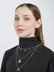 Серебряный многослойная цепочка "Месяц"