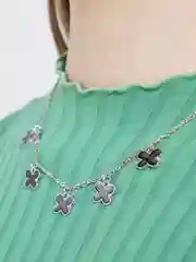 Серебряный цепочка на шею "Клевер"