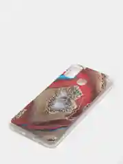 Красный чехол Huawei Honor 9X Lite, Honor 8X, Хонор 8Х, силиконовый с мраморным рисунком