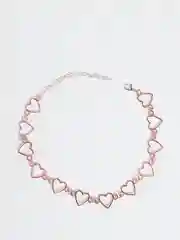 Золотой чокер цепочка на шею женская с звеньями в виде сердечек "Hearts", чокер женский в 3 цветах