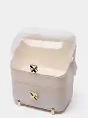 Белый шкатулка для хранения украшений и косметики