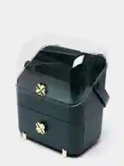 Зеленый шкатулка для хранения украшений и косметики