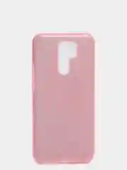 Розовый чехол блестящий Xiaomi Redmi 9 накладка c блёстками Редми 9