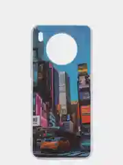 Синий чехол Huawei Honor 50 Lite, Хуавей Хонор 50 Лайт, силиконовый, с рисунком