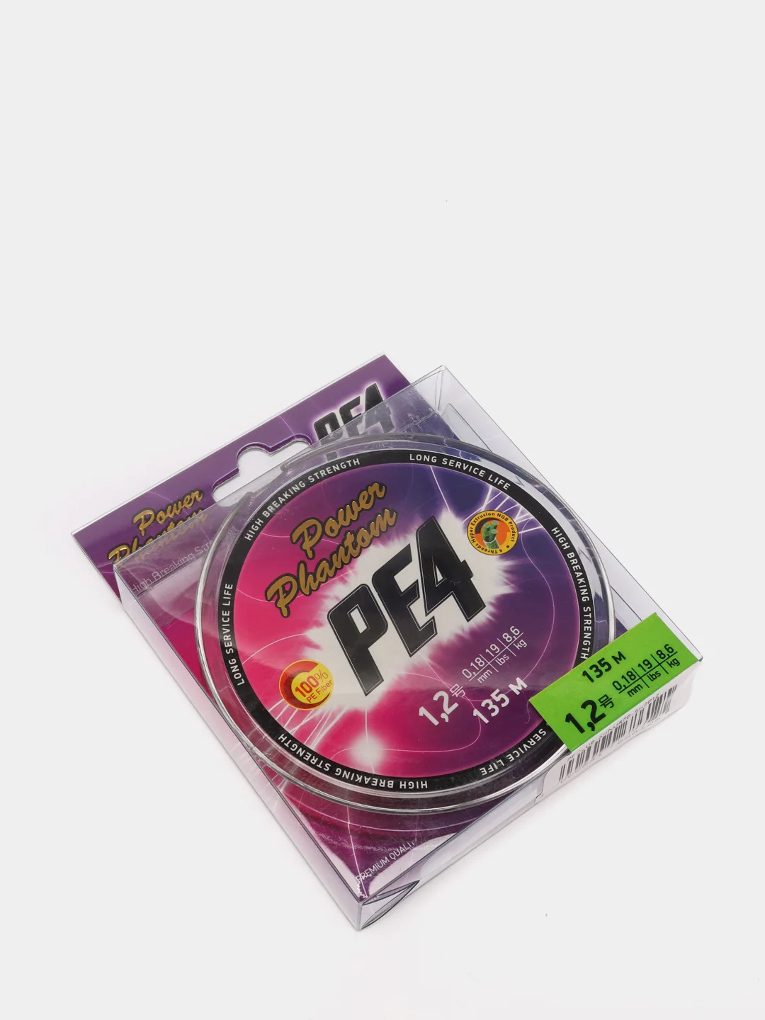 ШНУР POWER PHANTOM PE4, 135М, ЗЕЛЕНЫЙ