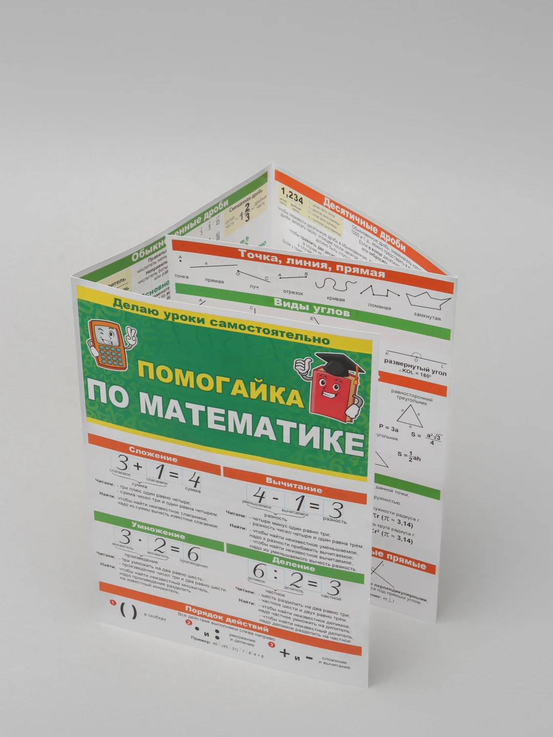 Обучающее пособие. Буклет- гармошка " Помогайка по математике "