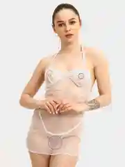Белый прозрачный пеньюар