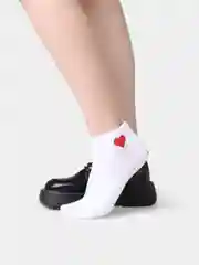 Белый носки с сердечком низкие
