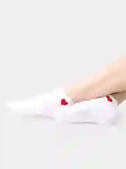 Белый носки с сердечком низкие