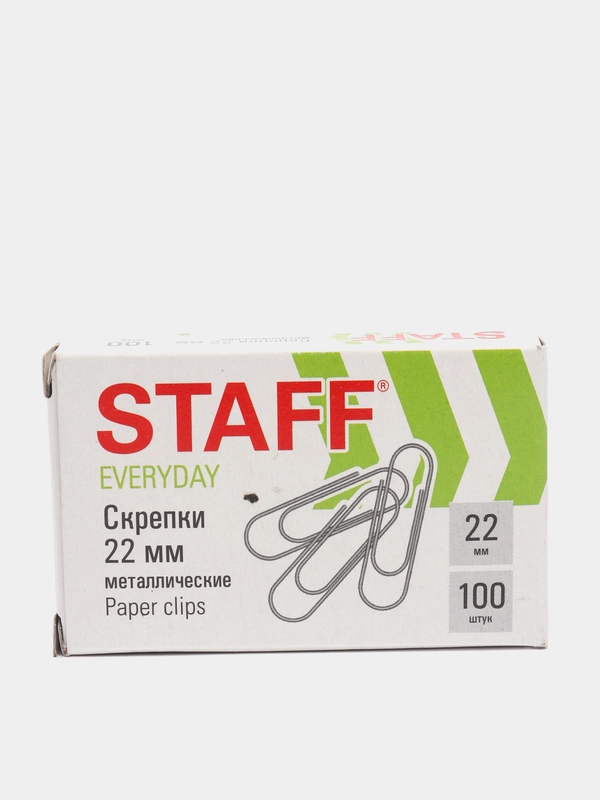 Скрепки STAFF металлические, 100 шт