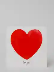 Красный открытка мини "Love", 8 х 8 см, к подарку