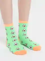 Зелёный хаки женские носки с фруктами